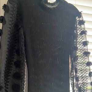 Almost Famous Black Sheath Dress with Bishop Sleeves